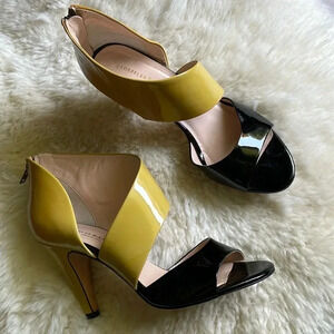 Loeffler Randal 🖤 Color Block black/tan heel w/ zip back Box & dust bag size 8